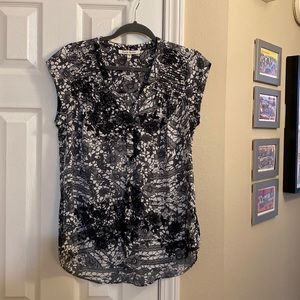 Like New, Black Rainn Floral and Lace Blouse - Size Medium